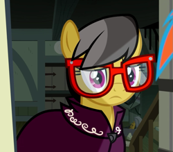 Size: 783x687 | Tagged: safe, imported from derpibooru, screencap, a.k. yearling, daring do, rainbow dash, daring done?, glasses