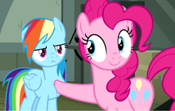 Size: 1084x690 | Tagged: safe, imported from derpibooru, screencap, pinkie pie, rainbow dash, pony, daring done?, cute