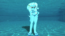 Size: 852x480 | Tagged: safe, artist:sb1991, imported from derpibooru, part of a set, trixie, equestria girls, bikini, clothes, part of a series, pose, poses, request, requested art, story included, swimming pool, swimsuit, underwater, underwater eqg series