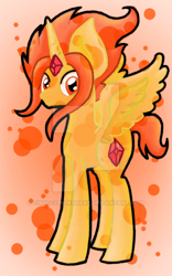 Size: 400x640 | Tagged: safe, artist:choccymilkshake, imported from derpibooru, alicorn, pony, adventure time, female, flame princess, mare, ponified, solo, watermark