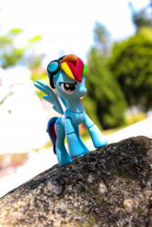 Size: 1280x1920 | Tagged: safe, artist:themomoko, imported from derpibooru, rainbow dash, goggles, guardians of harmony, irl, misadventures of the guardians, outdoors, photo, solo, toy