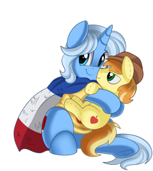 Size: 2550x2850 | Tagged: safe, artist:pridark, imported from derpibooru, braeburn, oc, oc only, pony, unicorn, cape, clothes, commission, french, plushie, simple background, smiling, solo, transparent background