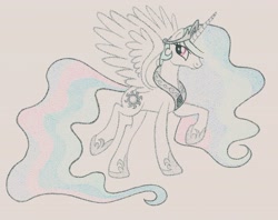 Size: 4064x3224 | Tagged: safe, artist:thestipplebrony, imported from derpibooru, princess celestia, female, pointillism, solo, stipple, stippling, traditional art