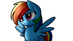 Size: 1024x576 | Tagged: safe, artist:lbrcloud, artist:littleblackraencloud, imported from derpibooru, rainbow dash, pegasus, pony, female, frown, grumpy, head tilt, mare, simple background, solo, spread wings, transparent background, wings
