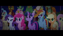 Size: 1280x720 | Tagged: safe, imported from derpibooru, screencap, applejack, boyle, capper dapperpaws, captain celaeno, fluttershy, lix spittle, murdock, pinkie pie, princess skystar, rainbow dash, rarity, twilight sparkle, alicorn, anthro, classical hippogriff, hippogriff, parrot pirates, my little pony: the movie, chest fluff, mane six, pirate, squabble, twilight sparkle (alicorn)