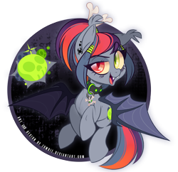 Size: 3000x2900 | Tagged: safe, artist:zombie, imported from derpibooru, oc, oc only, oc:bubble bone, bat pony, bat pony oc, heterochromia, simple background, solo, transparent background