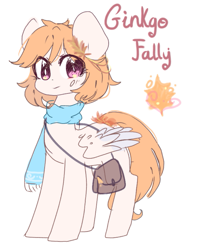 Size: 939x1084 | Tagged: safe, artist:windymils, imported from derpibooru, oc, oc only, oc:gingko fally, pegasus, pony, clothes, female, mare, saddle bag, scarf, solo