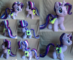 Size: 1024x848 | Tagged: safe, artist:darkivanov, imported from derpibooru, starlight glimmer, pony, unicorn, cutie mark, irl, photo, plushie, saddle bag, smiling, solo, watermark