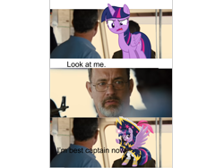 Size: 960x720 | Tagged: safe, edit, edited screencap, imported from derpibooru, screencap, twilight sparkle, alicorn, my little pony: the movie, captain phillips, meme, pirate, pirate twilight, tom hanks, twilight sparkle (alicorn)