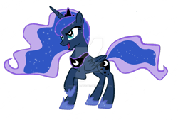 Size: 1024x693 | Tagged: safe, artist:choccymilkshake, imported from derpibooru, princess luna, female, raised hoof, simple background, solo, transparent background, vector, watermark