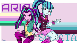 Size: 1280x720 | Tagged: safe, artist:leone di cielo, artist:tzc, imported from derpibooru, aria blaze, sonata dusk, equestria girls, rainbow rocks, the dazzlings