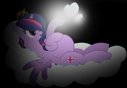 Size: 966x672 | Tagged: safe, artist:lolzers1235, imported from derpibooru, twilight sparkle, alicorn, pony, base used, cloud, crown, female, jewelry, pregnant, regalia, solo, twilight sparkle (alicorn)