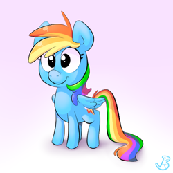 Size: 540x540 | Tagged: safe, artist:kitten-burrito, imported from derpibooru, rainbow dash, pony, cute, female, simple background, smiling, solo, standing