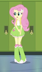 Size: 499x862 | Tagged: safe, imported from derpibooru, screencap, fluttershy, equestria girls, equestria girls (movie), boots, clothes, cropped, female, shoes, skirt, solo