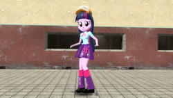 Size: 1600x900 | Tagged: safe, artist:tmntlonewolf, imported from derpibooru, twilight sparkle, equestria girls, 3d, cap, female, gmod, hat, looking at you, solo, twilight sparkle (alicorn)