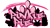 Size: 1784x1002 | Tagged: safe, artist:walkcow, imported from derpibooru, pinkie pie, earth pony, pony, female, graffiti, party cannon, pink, present, silhouette, simple background, solo, transparent background