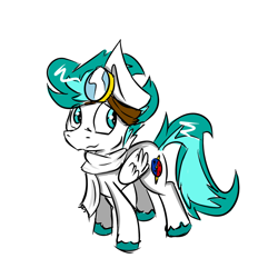 Size: 1024x1024 | Tagged: safe, artist:northwindsmlp, imported from derpibooru, oc, oc only, oc:north winds, pegasus, pony, clothes, goggles, male, scarf, simple background, solo, stallion, white background