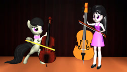 Size: 1920x1080 | Tagged: safe, artist:fullmoonrose7, imported from derpibooru, octavia melody, pony, equestria girls, 3d, cello, human ponidox, musical instrument, self ponidox, source filmmaker