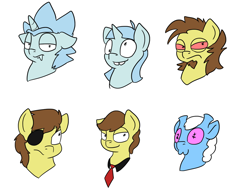 Size: 1024x768 | Tagged: safe, artist:usagi-zakura, imported from derpibooru, pony, doofus rick, evil morty, pocket mortys, ponified, rick and morty, rick sanchez