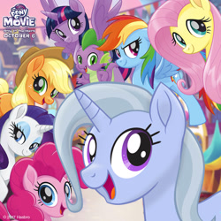 Size: 1080x1080 | Tagged: safe, imported from derpibooru, applejack, fluttershy, pinkie pie, rainbow dash, rarity, spike, trixie, twilight sparkle, alicorn, dragon, my little pony: the movie, mane six, mlp movie pony maker, twilight sparkle (alicorn)