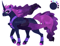 Size: 1250x952 | Tagged: safe, artist:bijutsuyoukai, imported from derpibooru, oc, oc only, oc:night terrors, alicorn, pony, magical lesbian spawn, offspring, parent:midnight sparkle, parent:nightmare moon, reference sheet, simple background, solo, transparent background