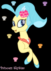 Size: 385x540 | Tagged: safe, artist:ladydragonpony, imported from derpibooru, princess skystar, pony, seapony (g4), my little pony: the movie, black background, female, mare, simple background, solo