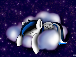 Size: 3200x2400 | Tagged: safe, imported from derpibooru, oc, oc only, oc:waver, pegasus, pony, cloud, nap, night, sleeping, stars