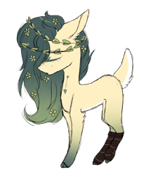 Size: 1024x1140 | Tagged: safe, artist:hyshyy, imported from derpibooru, oc, oc only, deer pony, original species, clothes, simple background, socks, solo, transparent background