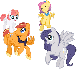 Size: 1024x920 | Tagged: safe, artist:petraea, imported from derpibooru, oc, oc only, oc:cloud whisper, oc:medic mercury, oc:silverstorm, oc:sunshine daisy, pegasus, pony, family, female, filly, male, mare, offspring, parents:oc x oc, simple background, stallion, transparent background, vector