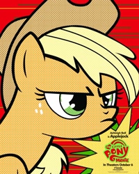 Size: 1500x1875 | Tagged: safe, imported from derpibooru, applejack, my little pony: the movie, ashleigh ball, female, modern art, movie poster, my little pony logo, official, pop art, poster, solo