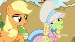 Size: 1920x1080 | Tagged: safe, imported from derpibooru, screencap, applejack, granny smith, it isn't the mane thing about you
