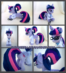 Size: 1544x1696 | Tagged: safe, artist:shindeeru, imported from derpibooru, sci-twi, twilight sparkle, alicorn, pony, clothes, female, glasses, irl, lab coat, mare, photo, plushie, scitwilicorn, solo, traditional art, twilight sparkle (alicorn)