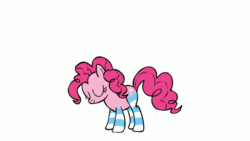 Size: 480x270 | Tagged: safe, artist:tridashie, imported from derpibooru, pinkie pie, animated, bipedal, clothes, dancing, female, gif, pelvic thrust, pinkie box, socks, solo, striped socks