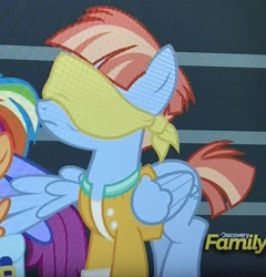 Size: 2687x2794 | Tagged: safe, imported from derpibooru, screencap, windy whistles, parental glideance, blindfold, cropped