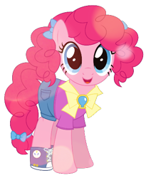 Size: 405x493 | Tagged: safe, artist:lauraselenaantonia, imported from derpibooru, pinkie pie, pony, alternate hairstyle, base used, clothes, converse, female, shoes, simple background, solo, transparent background