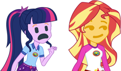 Size: 1024x608 | Tagged: safe, edit, imported from derpibooru, part of a set, sunset shimmer, twilight sparkle, equestria girls, emoji, everfree forest, meme, part of a series, shitposting, simple background, transparent background