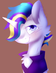 Size: 786x1019 | Tagged: safe, artist:orckyshie, imported from derpibooru, rarity, unicorn, it isn't the mane thing about you, alternate hairstyle, clothes, female, mare, punk, raripunk, short hair, smiling, solo