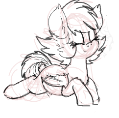 Size: 243x240 | Tagged: safe, artist:yoditax, imported from derpibooru, oc, oc only, oc:jellybean, bat pony, lying down, smiling, solo