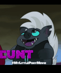 Size: 197x235 | Tagged: safe, edit, edited screencap, imported from derpibooru, screencap, grubber, my little pony: the movie, cunt, looking up, lunt, male, solo, vulgar
