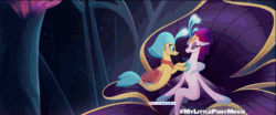 Size: 2022x841 | Tagged: source needed, safe, imported from derpibooru, screencap, princess skystar, queen novo, seapony (g4), my little pony: the movie, animated, cute, excited, female, gif, mother and daughter, skyabetes