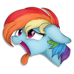 Size: 2500x2500 | Tagged: safe, artist:check3256, imported from derpibooru, rainbow dash, pony, female, mare, multicolored hair, simple background, solo, tongue out, transparent background