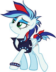 Size: 3453x4467 | Tagged: safe, artist:smcho1014, deleted from derpibooru, imported from derpibooru, oc, oc only, oc:sapphire heart song, pegasus, pony, it isn't the mane thing about you, clothes, female, jacket, leather jacket, mare, mohawk, recolor, simple background, solo, transparent background, vector