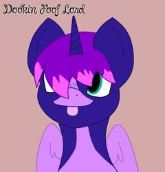 Size: 1923x2000 | Tagged: safe, artist:dookin, imported from derpibooru, oc, oc only, oc:blue cake, alicorn, :p, alicorn oc, bust, simple background, solo, tongue out