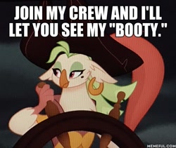 Size: 600x506 | Tagged: safe, edit, edited screencap, imported from derpibooru, screencap, captain celaeno, anthro, my little pony: the movie, bedroom eyes, caption, dirty talk, female, flirting, image macro, innuendo, lidded eyes, meme, memeful.com, out of context, seductive, seductive look, sexy, solo, stupid sexy celaeno