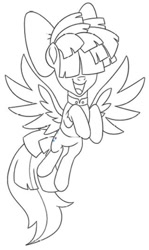 Size: 543x911 | Tagged: safe, artist:michaela martin, imported from derpibooru, songbird serenade, pegasus, pony, my little pony: the movie, the art of my little pony: the movie, female, mare, monochrome, solo