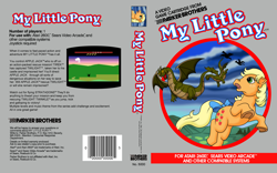 Size: 3366x2100 | Tagged: safe, artist:atariboy2600, imported from derpibooru, applejack, dragon, stratadon, rescue at midnight castle, atari 2600, box art, fake, g1, game, parker brothers, stratodon, video game