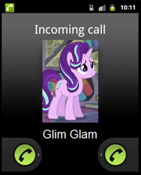 Size: 436x539 | Tagged: safe, imported from derpibooru, starlight glimmer, pony, unicorn, cellphone, female, glim glam, phone, phone call, phone screen, solo