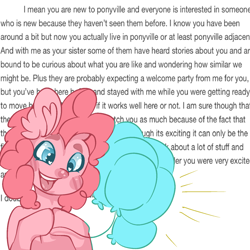 Size: 1280x1280 | Tagged: safe, artist:mauderatelife, artist:segen360, imported from derpibooru, pinkie pie, tumblr:a mauderate life, balloon, hooves together, text