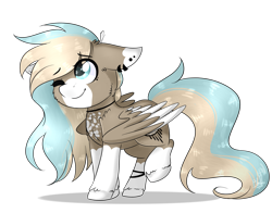 Size: 2611x2050 | Tagged: safe, artist:bl--blacklight, imported from derpibooru, oc, oc only, oc:aria wolf, pegasus, pony, chibi, female, high res, mare, one eye closed, simple background, solo, transparent background, wink