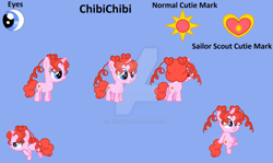 Size: 1024x611 | Tagged: safe, artist:brillonsloup, artist:pastel-pocky, artist:xebck, imported from derpibooru, pony, unicorn, base used, chibi chibi, chibi chibi moon, pigtails, ponified, sailor moon, watermark